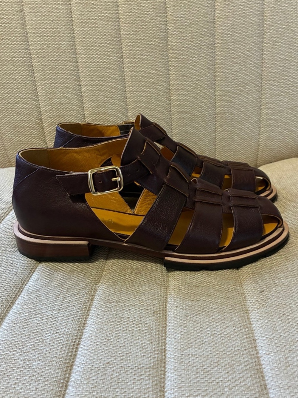 Mafalda Serena Coffee Brown Fisherman Sandals 8.5